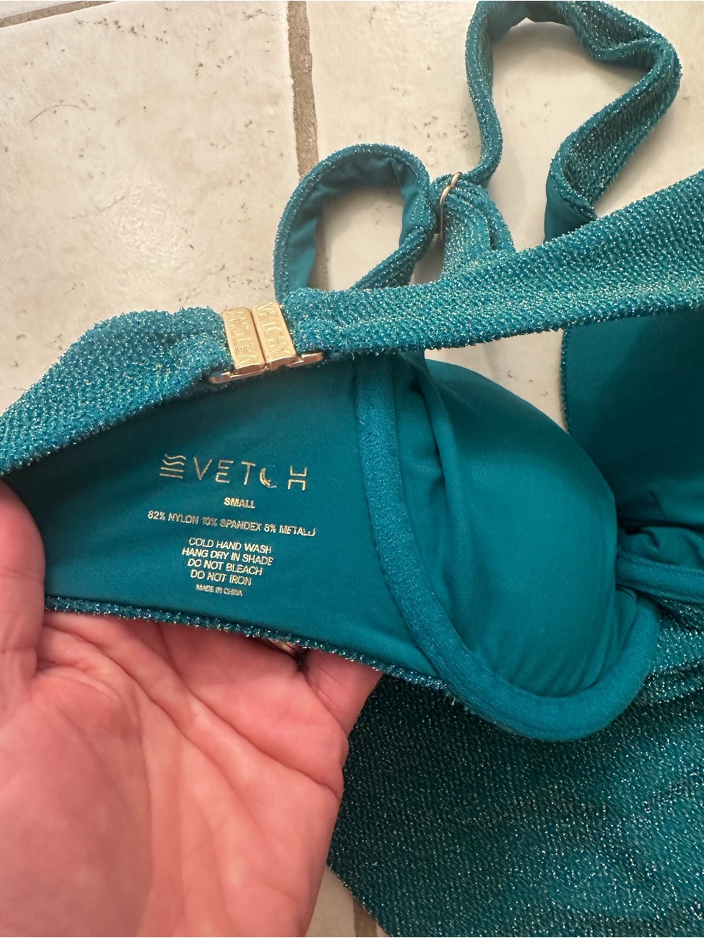 Women’s sparkly Teal  vetchy Bikini Set - super comfortable! - Picture 2 of 4